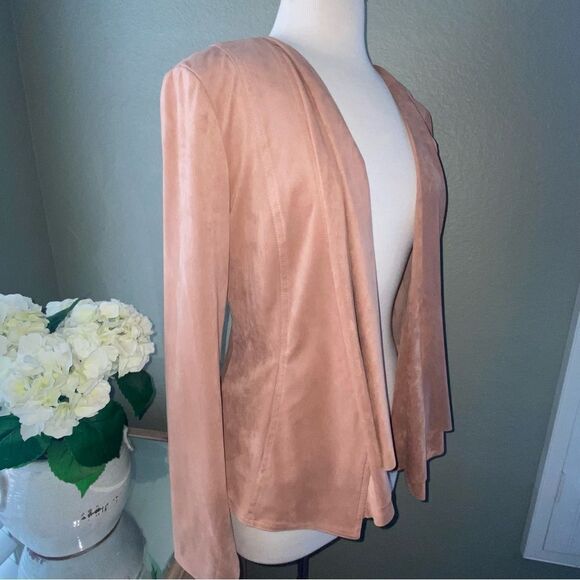 NWOT Anthropologie Hutch Draped Faux Suede Jacket Neutral Beige Large - Picture 12 of 16